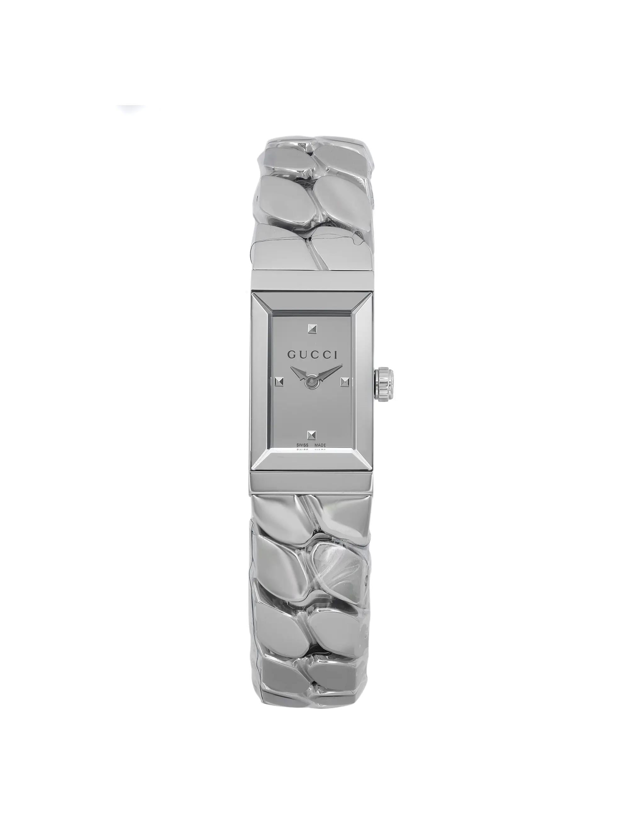New Gucci G Frame Steel Silver Mirror Dial Ladies Quartz Watch YA147501 Walmart
