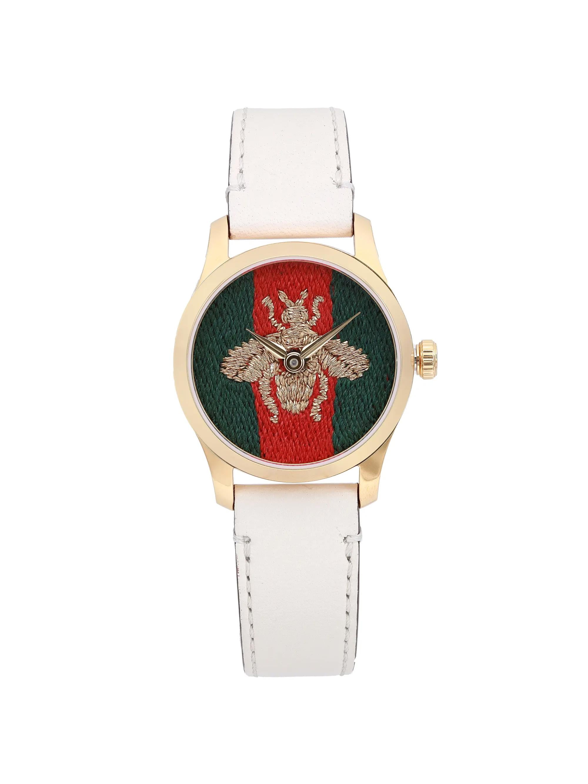 稀少 GUCCI(グッチ) G-Timeless Red Quartz Ladies Watch New Gucci G-Timeless Green Red Dial Gold Tone Quartz Ladies