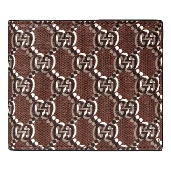 New Gucci GG Shadow Brown Bifold Wallet Leather Monogram 10 Card Slots Authentic Made in Italy