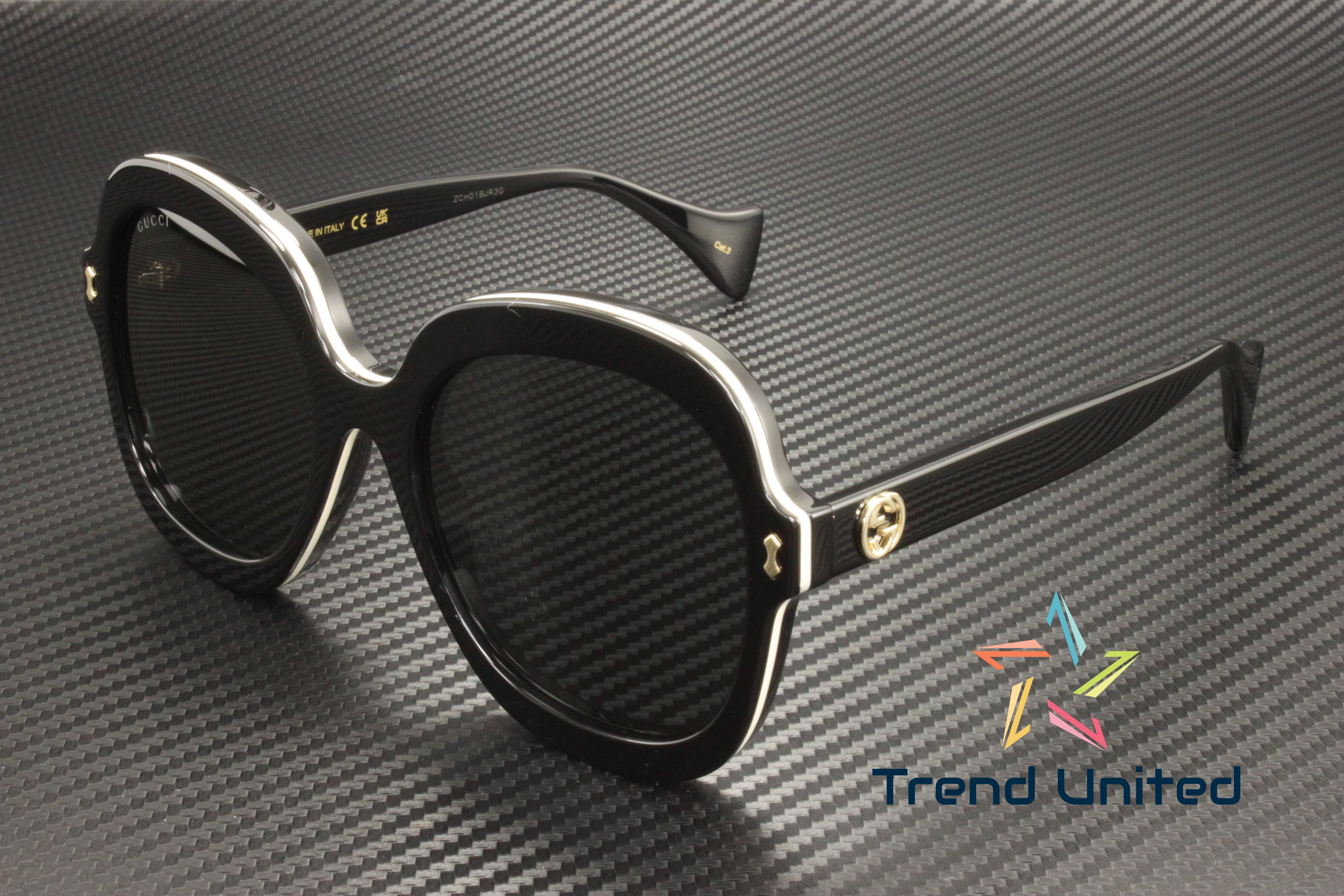 gg1240S gucci sunglasses black Gucci NEW Gucci GG1240S Black Oversized Rounded Sunglasses  main image 3