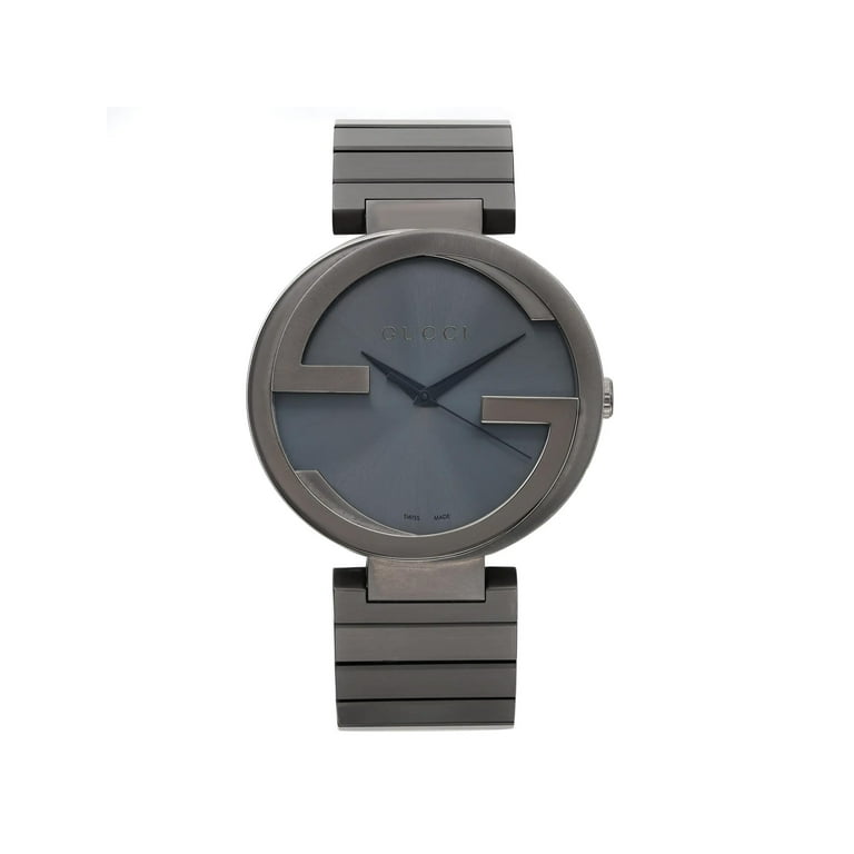 New Gucci Interlocking G PVD Steel Anthracite Dial Grey Quartz