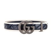 New Gucci Marmont Torchon GG Blue Belt Leather Size 90/36 576202