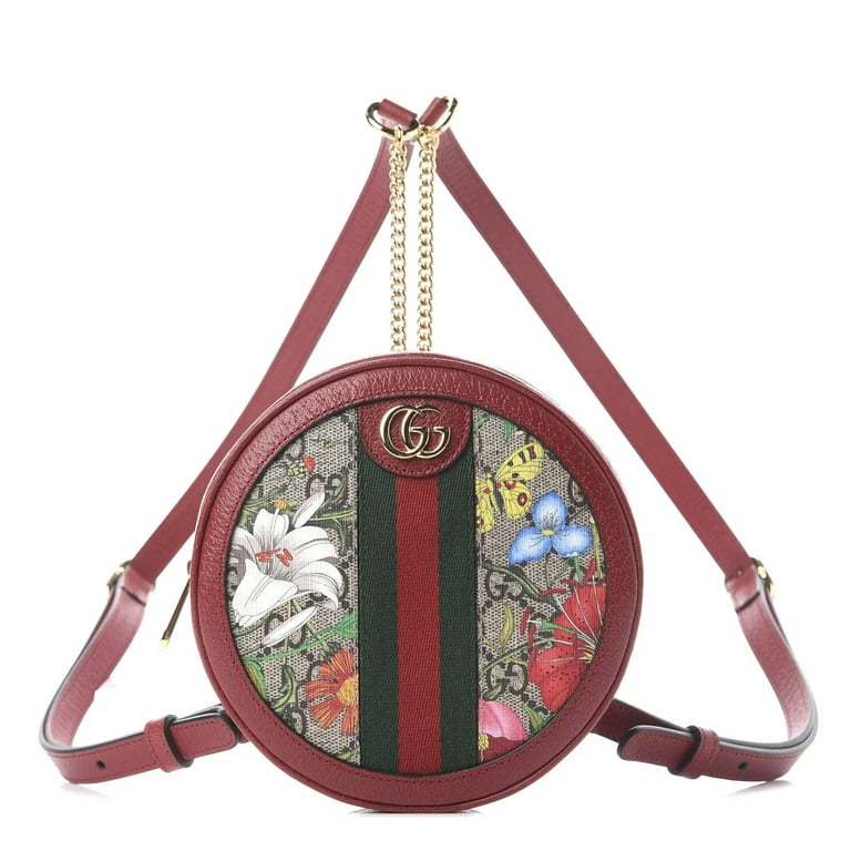 GUCCI Ophidia GG Flora Mini Supreme Backpack Bag Red 598661