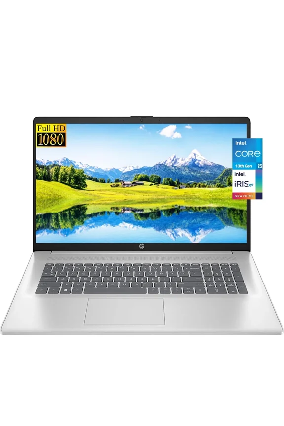 New HP 17 Laptop, 17.3" FHD IPS Display, Intel Core i5 1335U(Beat i7-1255U), 16GB RAM, 1TB SSD, Backlit Keyboard, Numeric Keypad, Wi-Fi 6, Bluetooth, Windows 11 Home Silver