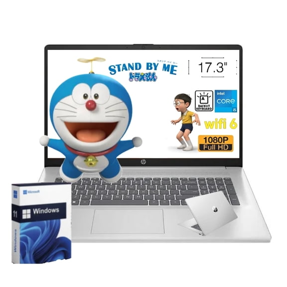 New HP 17 Laptop, 17.3" FHD IPS Display, Intel Core i5 1335U(Beat i7-1255U), 32GB RAM, 1TB SSD, Backlit Keyboard, Numeric Keypad, Wi-Fi 6, Bluetooth, Windows 11 Home Silver