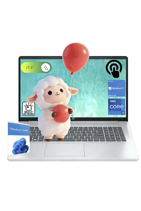 New HP 17 Laptop,17.3" HD Touchscreen Laptop,Intel Core i7-1355U Processor,32GB RAM,1TB SSD,Intel Iris Xe Graphics,Backlit Keyboard,Webcam,HDMI,Wi-Fi ,Bluetooth , Windows 11 Home,Silver