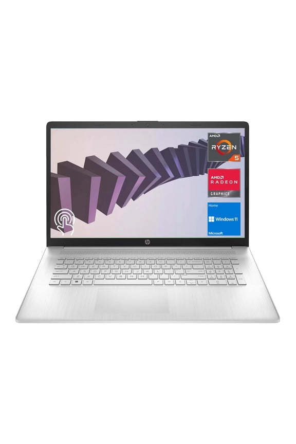 New HP 17 Laptop Computer, 17.3" HD+ Touchscreen Display, AMD Ryzen 5 7530U (Beats i7-1165G7), 16GB RAM, 1TB SSD, Wi-Fi 6, HDMI, Backlit Keyboard, Webcam, Bluetooth,Windows 11 Home Silver