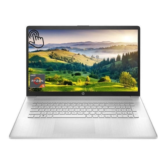 New HP 17 Laptop Computer, 17.3" HD+ Touchscreen Display, AMD Ryzen 5 7530U (Beats i7-1165G7), 32GB RAM, 2TB SSD,Backlit Keyboard,Wi-Fi 6, Bluetooth,HDMI, Webcam,Windows 11 Home Silver, (2023)