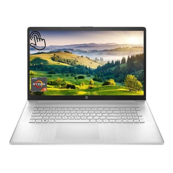 New HP 17 Laptop Computer, 17.3" HD+ Touchscreen Display, AMD Ryzen 5 7530U (Beats i7-1165G7), 32GB RAM, 2TB SSD,Backlit Keyboard,Wi-Fi 6, Bluetooth,HDMI, Webcam,Windows 11 Home Silver, (2023)