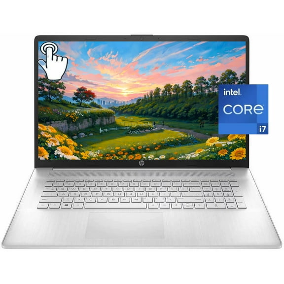 New HP 17t-cn200 17.3" HD High Performance Laptop(Intel Core i7-1255U, 16GB RAM, 512GB SSD, Intel Iris Xe, Bluetooth, Windows 11 Home) with Touchscreen,Silver