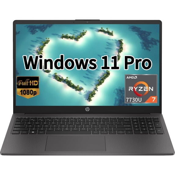 New HP 255 G10 15.6" FHD Business Laptop, AMD Ryzen 7 7730U,64GB RAM, 2TB PCIe SSD, Numeric Keypad, Webcam, Wi-Fi 6, HDMI, Windows 11 Pro, Black
