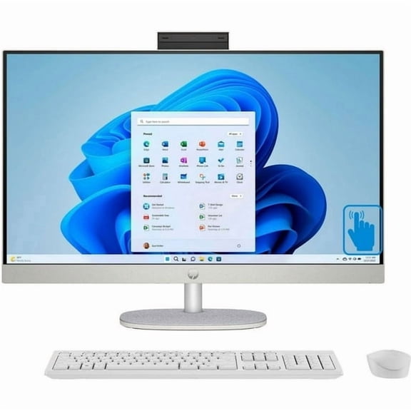 New HP All in One Desktop Computer 27" FHD Touchscreen, Intel Core Ultra 7 255U, 16GB DDR5 RAM, 1TB SSD, Wi-Fi , Windows 11 Pro,White