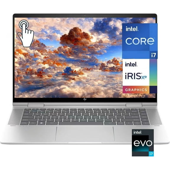 New HP Envy 2-in-1 15.6" FHD Intel Evo Platform Touchscreen Laptop, 13th Generation Intel Core i7-1355U,16GB RAM, 1TB SSD,Backlit Keyboard,WiFi,Thunderbolt,USB,Windows 11 Home,Silver