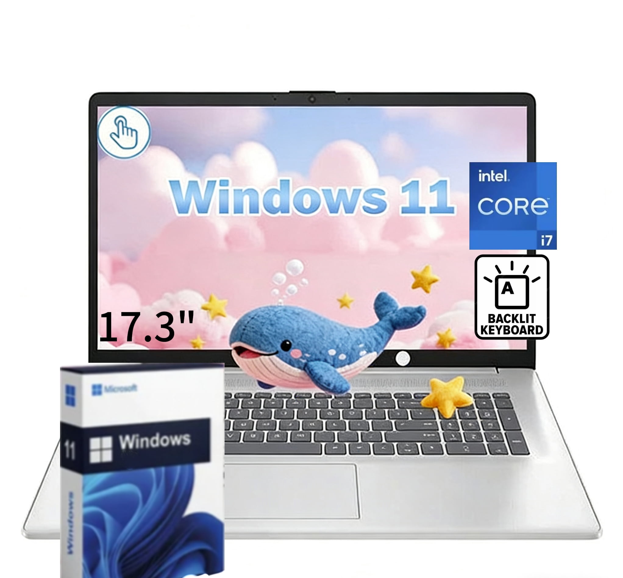 New HP High-Performance 17.3" HD Touchscreen Laptop,Intel Core i7-1355U,64GB RAM,2TB SSD,Intel Iris Xe Graphics,Webcam,HDMI,Wi-Fi 5 ,Bluetooth 5, Windows 11 Pro,Silver