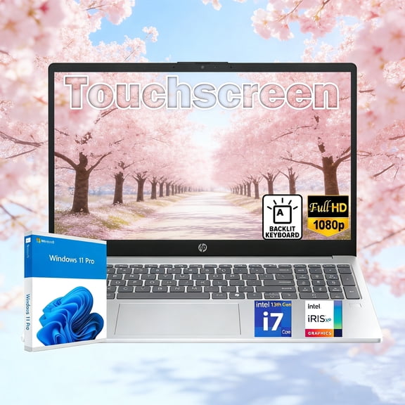 New HP 15.6" FHD IPS Touchscreen Laptop, Intel Core i7-1355U up to 5.0GHz, 32GB DDR4 RAM, 1TB SSD,Backlit Keyboard ,Webcam, HDMI,Wifi 6,Bluetooth,Windows 11 Pro,Silver