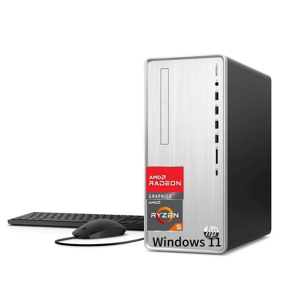 New HP Pavilion Desktop PC, AMD Ryzen 5 5600G, 32GB RAM, 1TB SSD, 2TB HDD,AMD Radeon Graphics,USB,Wi-Fi 5,Bluetooth, Windows 11 Pro