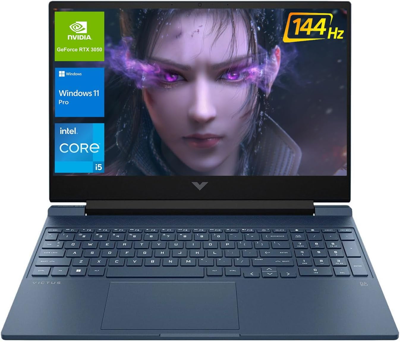 New HP Victus 15.6" FHD Gaming Laptop,Intel Core i5-12450H,64GB RAM 2TB SSD,NVIDIA GeForce RTX 3050,Backlit Keyboard,Performance Blue