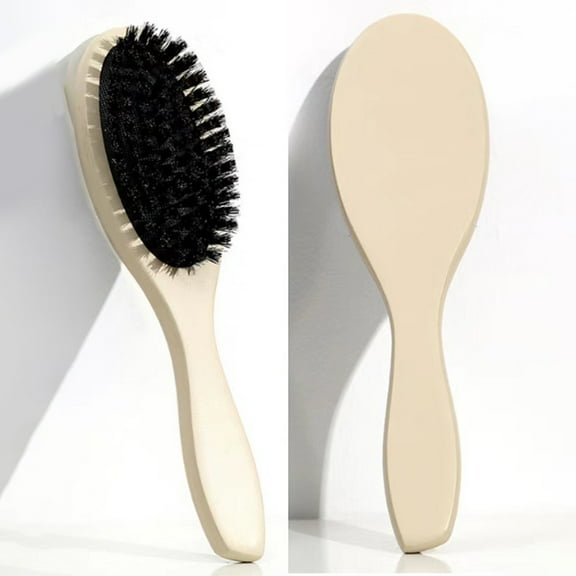 New Hair Brush Wood Handle Boar Bristle Beard Comb Styling Detangling Straighten Boar Bristles Massage Comb