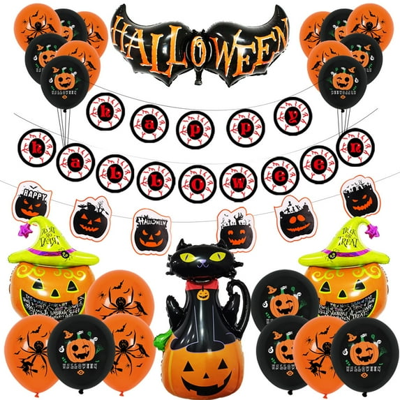 New Halloween Aluminum Balloon Decoration Arrangement Ghost Festival Ghost Skull Pumpkin Bat Aluminum Foil Balloon A