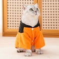 thumbnail image 1 of New Halloween Cat Costume Warm Fleece Lined Two Legged Outfit Winter Clothes Pumpkin Dog Apparel, 1 of 8