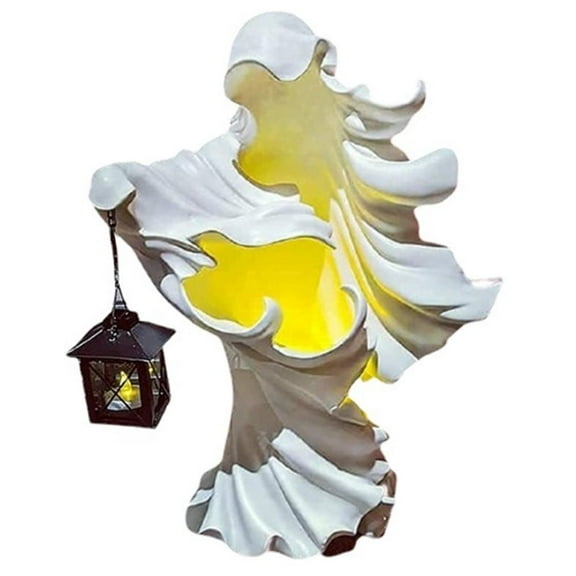 New Halloween Witch Lantern Statue Model LED Decoration Action Ornaments Toys Birthday Gift Figure Kids