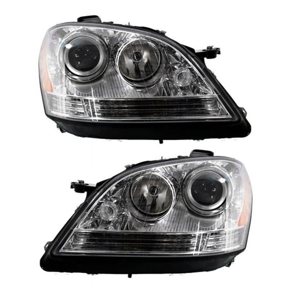 New Halogen Headlight Compatible With Mercedes-Benz Ml63 Amg Base Sport 2007 by Part Number 164-820-38-61-64 164820386164 164-820-45-61-64 164820456164 MB2503146 MB2502146