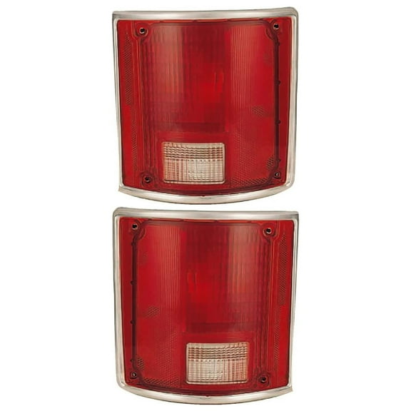 New Halogen Tail Light Pair of Lens Compatible With Chevrolet C30 Custom Deluxe Crew Cab Pickup 4 Door 5.7L 6.6L 1975 1976 1977 1978 1979 1980 By part number GM2801122 5968330 GM2800122 5968329