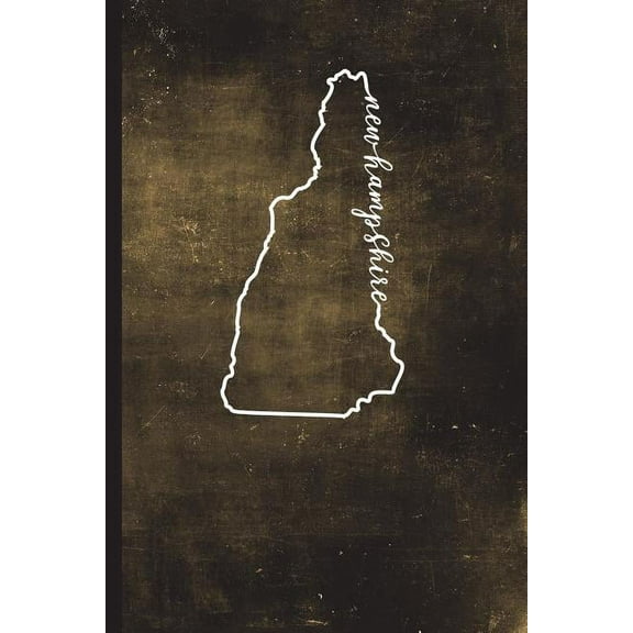 New Hampshire : 6" x 9" - 128 Pages: New Hampshire State Silhouette Hand Lettering Cursive Script Design on Soft Matte Cover - Notebook, Diary, Composition Book for fans of the Granite State in Concord (Paperback)