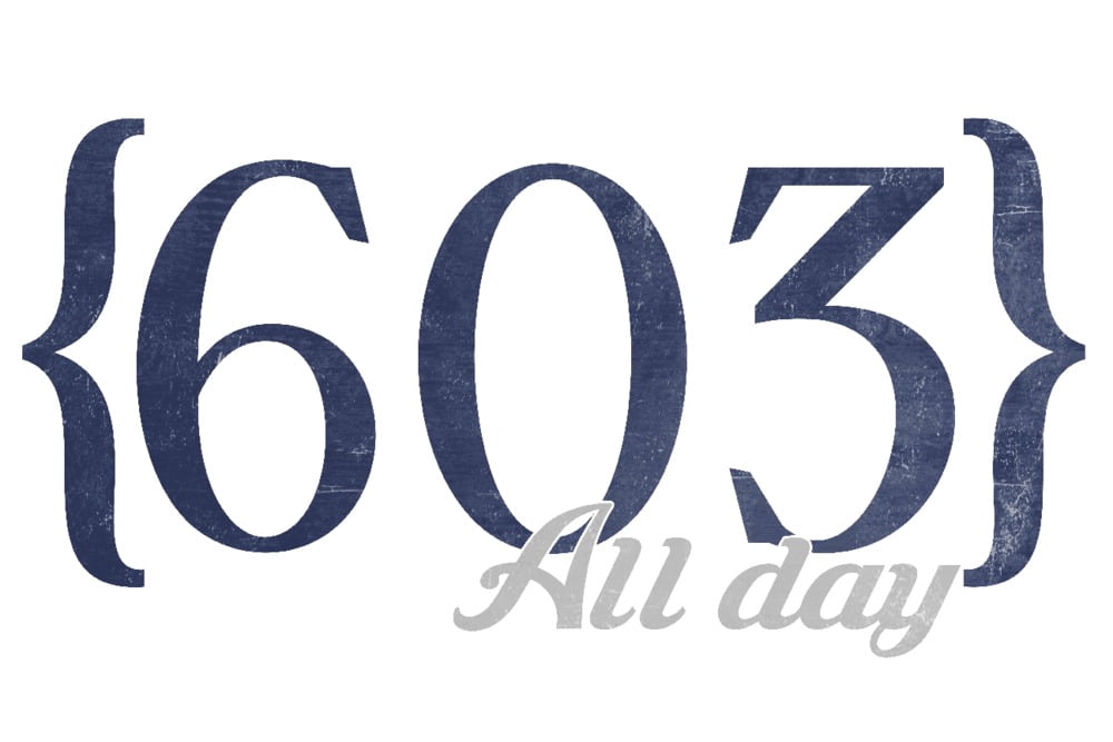 New Hampshire, 603 Area Code (Blue), All Day (9x12 Wall Art Print, Home ...