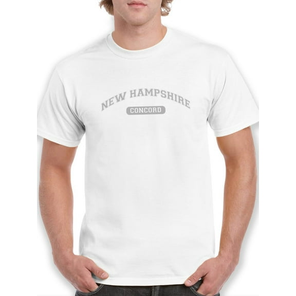 New Hampshire, Concord Text Men T-Shirt, Male Small