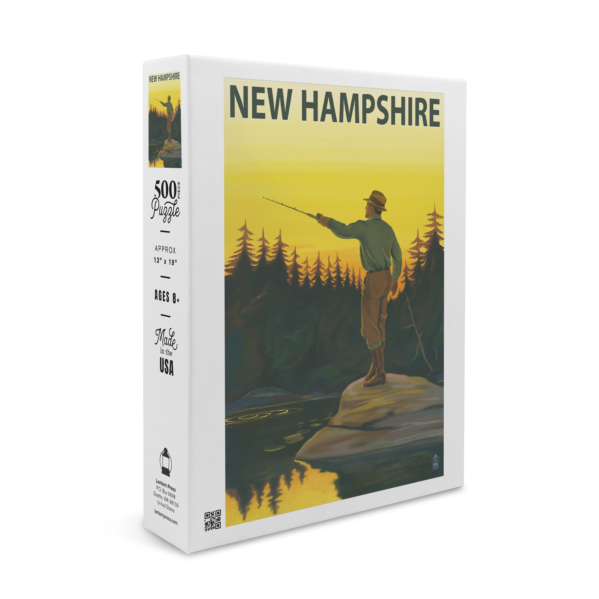 New Hampshire, Fisherman (19x27 inches, Premium 500 Piece Jigsaw Puzzle ...