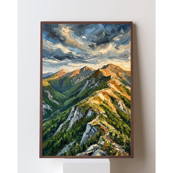New Hampshire Franconia Ridge White Mountains Nh Appalachian Trail Hiker Decor Wall Art Print