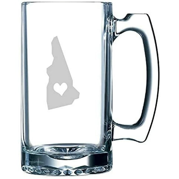 New Hampshire Heart States Etched 25oz Beer Mug