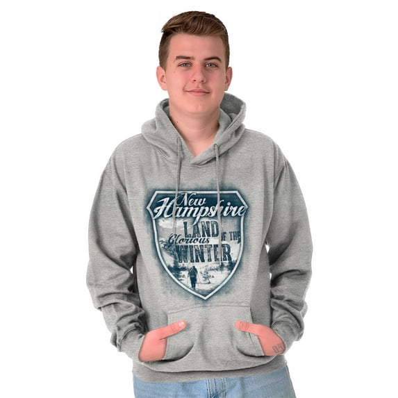 New Hampshire Land Of Glorious Winter Unisex Plus Fleece Graphic Hoodie Brisco Brands 5X