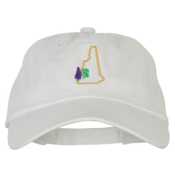 New Hampshire Lilac with Map Embroidered Unstructured Washed Cap - White OSFM