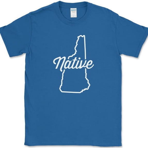 New Hampshire Native T-Shirt Funny Humor State Pride Geography Tee - Royal Blue, M