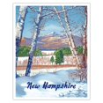 thumbnail image 1 of New Hampshire - Presidential Range White Mountains - Vintage Travel Poster c.1950s - Fine Art Matte Paper Print (Unframed) 16x20in, 1 of 4
