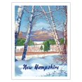 thumbnail image 1 of New Hampshire - Presidential Range White Mountains - Vintage Travel Poster c.1950s - Fine Art Matte Paper Print (Unframed) 20x26in, 1 of 4