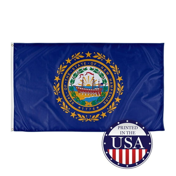 New Hampshire State Flag - 3ft x 5ft Knitted Polyester, State Flag Collection, Made in The USA