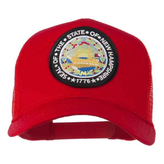 New Hampshire State Patched Mesh Cap - Red OSFM