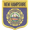 thumbnail image 1 of New Hampshire State Shield Patch; Measure 3 1/8'" x 3 1/2", Embroidered Iron On or Sew On Shield Patch Flag Emblem, 1 of 1