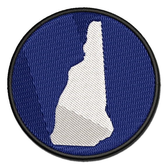 New Hampshire State Silhouette Applique Multi-Color Embroidered Hook & Loop Patch - 3 Inch Medium