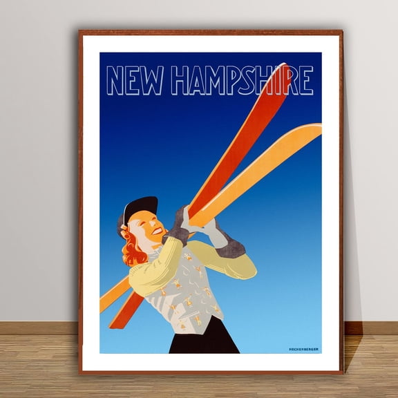 New Hampshire United States Vintage Ski Poster - New Hampshire Ski Poster Ski Sport Print Wall Decor Gift Idea Art