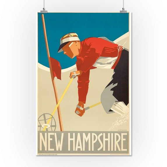 New Hampshire Vintage Poster (artist: Hechenberger, Lou)  c. 1939 (16x24 Giclee Gallery Print, Wall Decor Travel Poster)