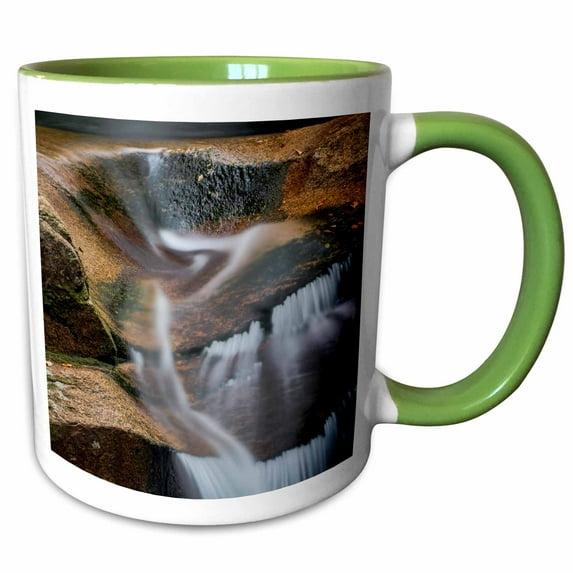 3drose, New Hampshire, White Mountains National Forest. Sabbaday Falls., 11oz Two-tone Green Mug