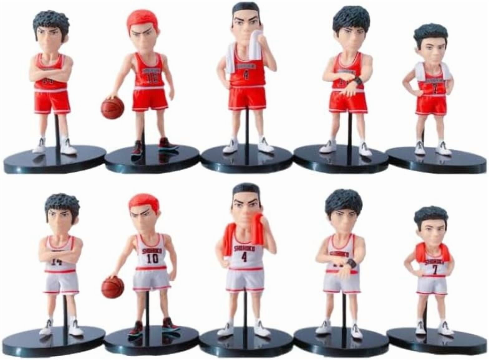 New Hanamichi Sakuragi, Kaede Rukawa, Kaede Rukawa Figure, q Version 10pieces Action Figure 10cm/3.9inch Handmade Statue Collection Anime Gifts