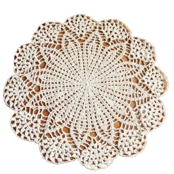 New Handmade Crochet Cotton Lace Round Placemats Doilies Doily,2PCS