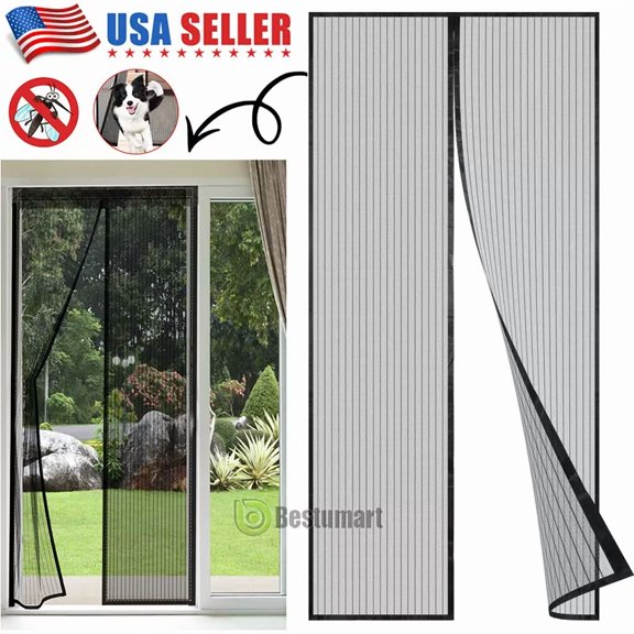 New Hands-Free Mesh Magnet Screen Door Fly Curtain For Bug Mosquito Pet Friendly