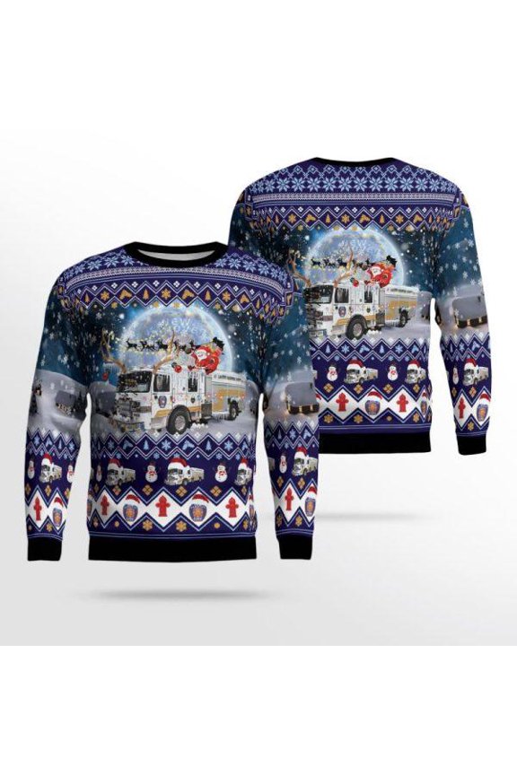 New Hanover County Fire & Rescue 3D 3D Christmas Sweater – Christmas Gifts For Firefighters