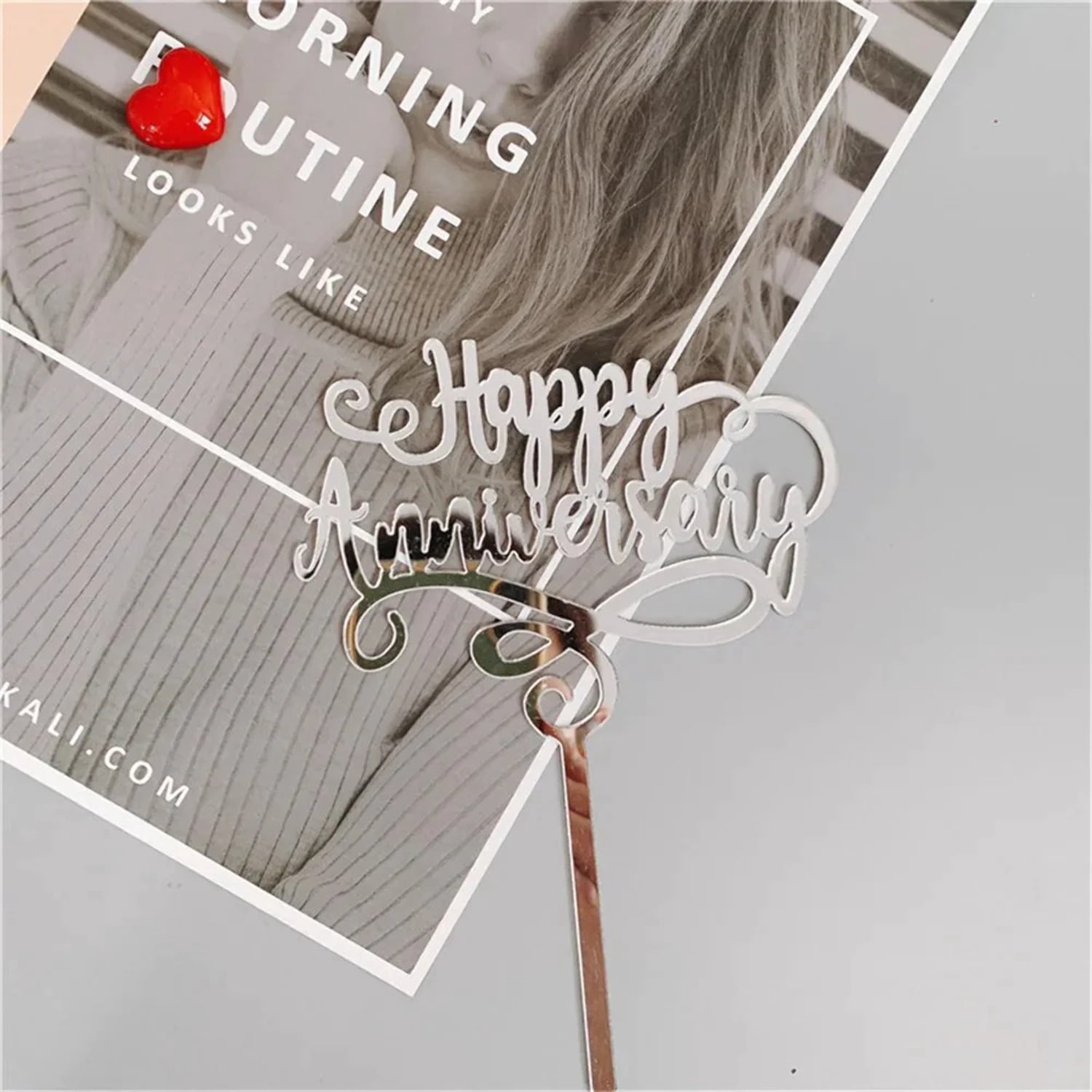 New Happy Anniversary Acrylic Cake Topper Mommy Daddy Acrylic Cupcake ...